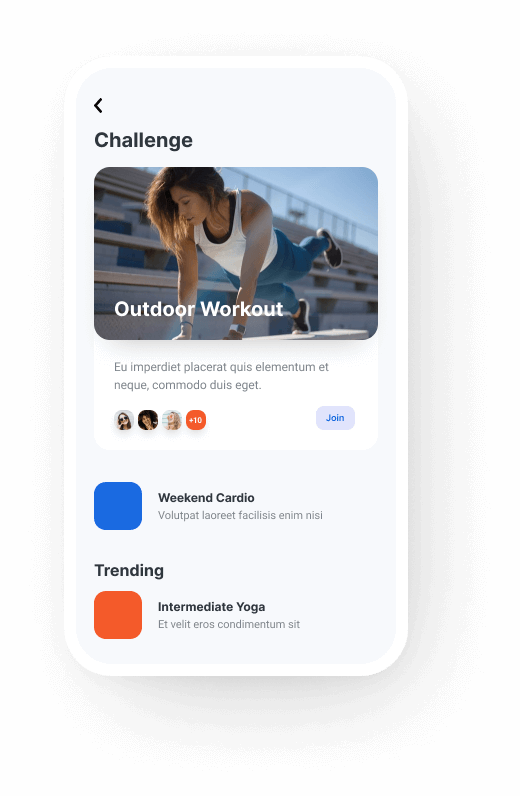 Terch Startup Fitness Tracking Challenge Mobile Ui